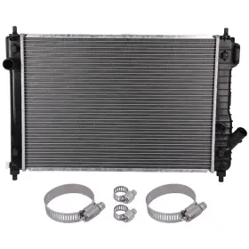 12709521 Luxfineparts Cu13097 Radiator For 09-13 Chevrolet Aveo With Universal Oil Hose Clamps Kit