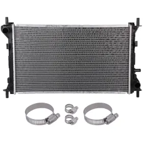 12709532 Luxfineparts Cu2296 Radiator For 2000-2007 Ford Focus With Universal Oil Hose Clamps Kit