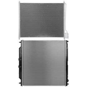 Luxfineparts 13126597 Radiator And Ac Condenser Cooling Kit For 2003-2004 Ford F-250 F-350 Super Duty