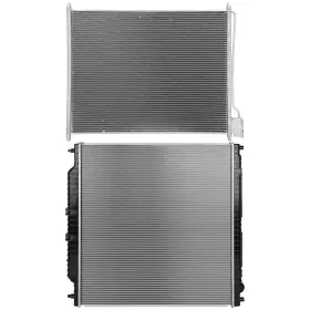 13126597 Luxfineparts Radiator And Ac Condenser Cooling Kit For 2003-2004 Ford F-250 F-350 Super Duty