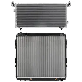 13552109 Luxfineparts Aluminum Radiator And Ac Condenser Cooling Kit For Toyota Tundra 2004-2006 4.7l