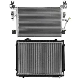 13552167 Luxfineparts Radiator And Ac Condenser Cooling Kit For Toyota Tacoma 1995-2004 Manual Trans