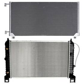 Luxfineparts 13582963 Aluminum Radiator And Ac Condenser Cooling Kit For Cadillac Escalade 2002-2005
