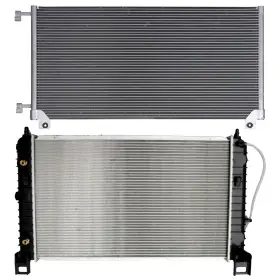 13582963 Luxfineparts Aluminum Radiator And Ac Condenser Cooling Kit For Cadillac Escalade 2002-2005 13582963 Luxfineparts Aluminum Radiator And Ac Condenser Cooling Kit For Cadillac Escalade 2002-2005