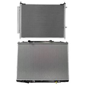Luxfineparts 13582992 Aluminum Radiator And Ac Condenser Cooling Kit For Honda Ridgeline 3.5l 2009-2013