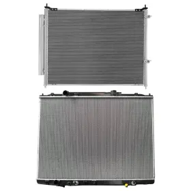 13582992 Luxfineparts Aluminum Radiator And Ac Condenser Cooling Kit For Honda Ridgeline 3.5l 2009-2013
