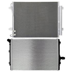 Luxfineparts 13583008 Aluminum Radiator And Ac Condenser Cooling Kit For Volkswagen Passat 2006-2008