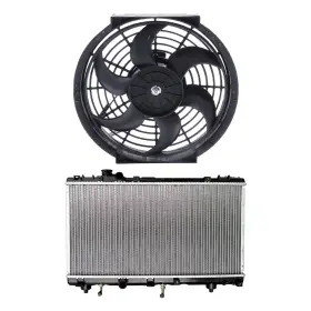 12609764 Luxfinparts Cooling Fan And Radiator Kit For 1996-1998 Toyota Paseo 1.5l 1995-1997 Tercel