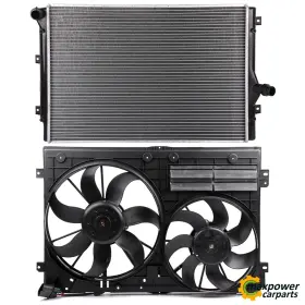 11617593 Maxpower-carparts Radiator Cooling Fan Kit For 13-14 Volkswagen Beetle 08-09 Audi Tt Quattro 2.0l