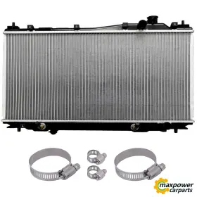 11792457 Maxpower-carparts Radiator With Universal Oil Hose Clamps Kit For 01-05 Acura El Honda Civic 1.7l
