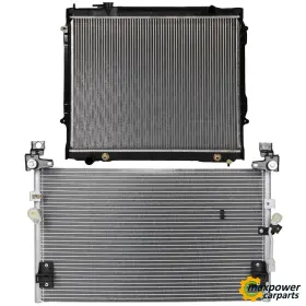 11819076 Maxpower-carparts New Aluminum Radiator And Condenser Cooling Kit For 98-2004 Toyota Tacoma 2.4l Gas