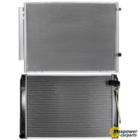 11819865 Maxpower-carparts New Aluminum Radiator And Ac Condenser Cooling Kit For 2004-06 Toyota Sienna 3.3l