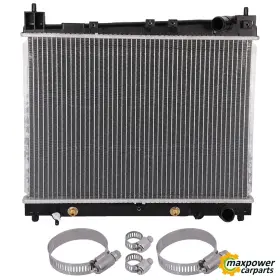 11823726 Maxpower-carparts New Radiator With Universal Oil Hose Clamps Kit For 2004-2006 Scion Xa Xb 1.5l