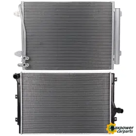 11891183 Maxpower-carparts Aluminum Radiator And Ac Condenser Cooling Kit For 09-10 Vw Passat Cc 06-10