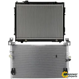 11892801 Maxpower-carparts New Aluminum Radiator And Ac Condenser Cooling Kit For 98-2004 Toyota Tacoma Gas