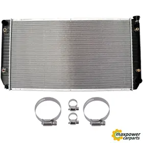 11895894 Maxpower-carparts Radiator With Universal Oil Hose Clamps Kit For 92-00 Chevy C2500 Gmc 7.4l