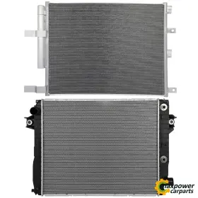 12274647 Maxpower-carparts New Front Aluminum Radiator And Ac Condenser Cooling Kit For 2013-2018 Ram 2500