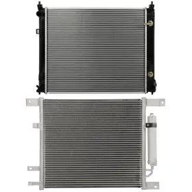 13492259 Maxpower-carparts Aluminum Radiator And Ac Condenser Cooling Kit For 2012-2019 Nissan Versa Sedan