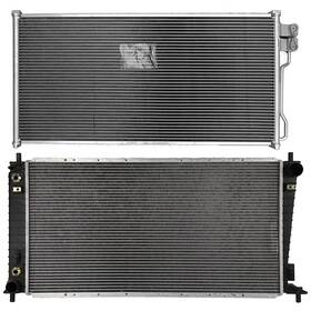 Mirror-zone 12716242 Aluminum Radiator And Ac Condenser Cooling Kit For 2005-2006 Lincoln Navigator