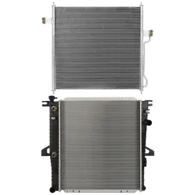 12718988 Mirror-zone Aluminum Radiator And Condenser Cooling Kit For 1998-2001 Ford Explorer 4.0l