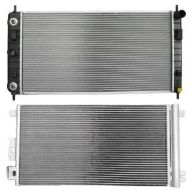 13908931 Mirror-zone Aluminum Radiator And Ac Condenser Cooling Kit For 2011-2012 Chevrolet Malibu 3.6l