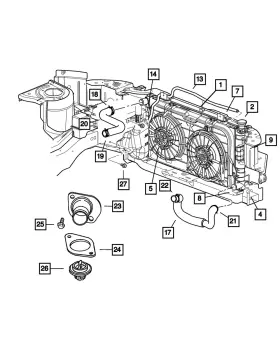 04809171ag Mopar Genuine Radiator Cooling Fan Module Left 4809171ag