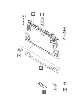 68247201aa Mopar Genuine Radiator Support - Bracket