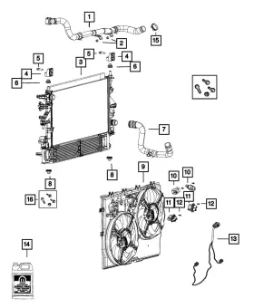 68662950aa Mopar Genuine Engine Cooling Radiator 68662950aa Mopar Genuine Engine Cooling Radiator