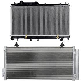 Motofatory 12110890 For 2008-2016 Subaru Impreza Aluminum Radiator And A/c Condenser Set
