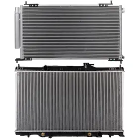 12110899 Motofatory For 2003-2006 Honda Cr-v Element Aluminum Radiator And A/c Condenser Set
