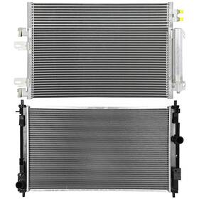 Motofatory 12110907 For 2010-2012 Dodge Caliber 2007-2016 Jeep Patriot Radiator And A/c Condenser Set