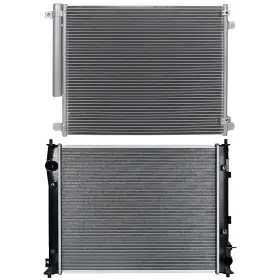 12110911 Motofatory For 2016-2019 Honda Civic Aluminum Radiator And A/c Condenser Set