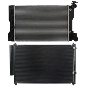 12110912 Motofatory For 2009-2014 Toyota Corolla Matrix Aluminum Radiator And A/c Condenser Set