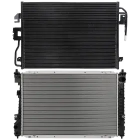 12110913 Motofatory For 2008-2011 Ford Escape Mercury Mariner Aluminum Radiator And A/c Condenser Set