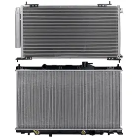 12110921 Motofatory For 2007-2011 Honda Element Aluminum Radiator And A/c Condenser Set
