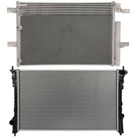 Newmotor 12828742 Radiator And Condenser Cooling Kit For 2011-2015 Lincoln Mkx 2011-2014 Ford Edge