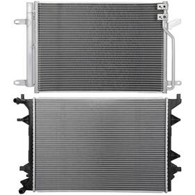 Newmotor 12837798 Aluminum Radiator And Ac Condenser Cooling Kit For 2016 Volkswagen Jetta