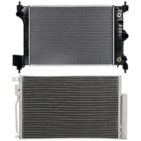 12986912 Newmotor Aluminum Radiator And Ac Condenser Cooling Kit For 2013-2018 Chevrolet Sonic