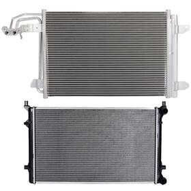 Newmotor 12999158 Radiator And Condenser Cooling Kit For Volkswagen 2010-2014 Golf 2008 Gti