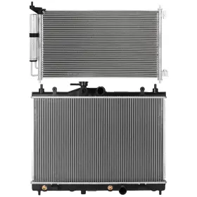 13026435 Newmotor Radiator And Ac Condenser Cooling Kit For Nissan Versa 2009-11 1.6l 2007-11 1.8l
