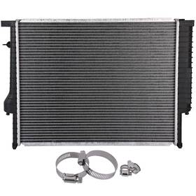 Newmotor 13027973 Radiator For 1992-1995 Bmw 320i With Universal Oil Hose Clamps Kit