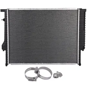 13027973 Newmotor Radiator For 1992-1995 Bmw 320i With Universal Oil Hose Clamps Kit