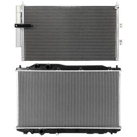 Newmotor 13519028 Aluminum Radiator And Ac Condenser Cooling Kit For Honda Civic Acura Csx 2006-2011