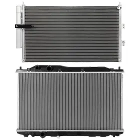 13519028 Newmotor Aluminum Radiator And Ac Condenser Cooling Kit For Honda Civic Acura Csx 2006-2011