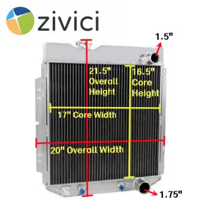 An57249 Ozmich 3row Radiator For 1960-65 Ford Falcon/ Ranchero/comet 65-66 Mustang At/mt Cc259