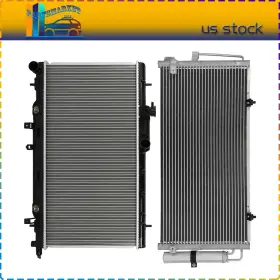 Pmt848133s01 Partsmarkets Fit For 2002 2003-2007 Subaru Impreza Aluminum Radiator And Ac Cooling Condenser