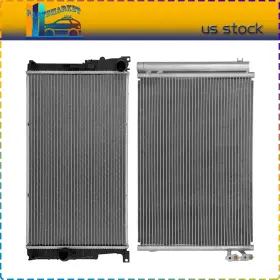 Pmt848172s01 Partsmarkets Fit For 2012-2013 Bmw 328i 3.0l L6 Aluminum Radiator And Ac Cooling Condenser
