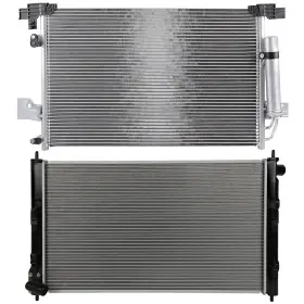 11652229 Pickoor Aluminum Radiator And Ac Condenser Cooling Kit For Mitsubishi Lancer