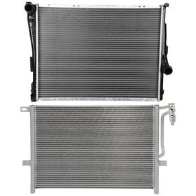 Pickoor 12704649 Radiator And Ac Condenser Cooling Kit For Bmw 320i 2001 2002 2003-2005