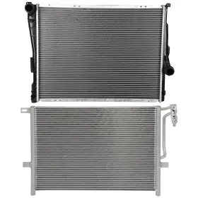 12704649 Pickoor Radiator And Ac Condenser Cooling Kit For Bmw 320i 2001 2002 2003-2005
